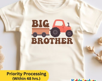 Big Brother Farm Tractor Toddler Youth Shirt, Big Brother Toddler Shirt, Gift Shirt For Big Brother, Big Brother Tractor Toddler T-Shirt