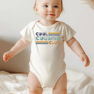 Cool Cousins Club Onesie®, Retro Cool Cousin Club Bodysuit, Cool Cousins Onesie®, Gift For Cousin Baby Bodysuit, Cousins Club Gift Onesie® image 5
