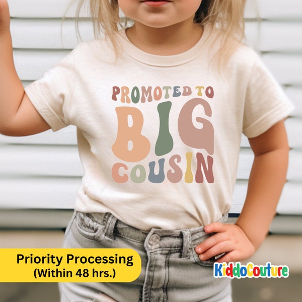 Promoted To Big Cousin Shirt, Big Cousin Retro Shirt For Toddler, Promoted To Big Cousin Tee, Big Cousin Announcement Shirt, Big Cousin Gift