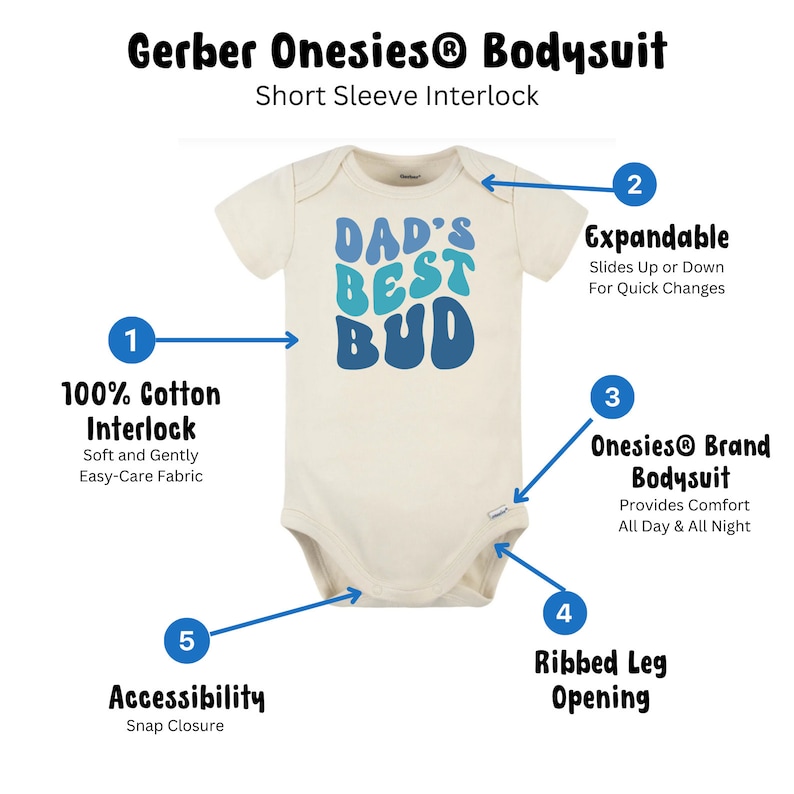 Dad's Best Bud Baby Onesie®, New Dad Baby Onesie®, Dad's Best Bud Baby Bodysuit, Daddy And Me Onesie®, Newborn Baby Gift for Best Buds image 3