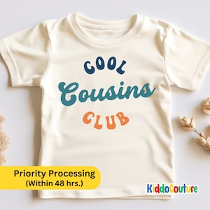 Chemise cool cousins club pour tout-petits, chemise Cool Cousins Club, chemise cousins personnalisée, cadeau pour chemise cousins cool, chemise cadeau cousins image 1