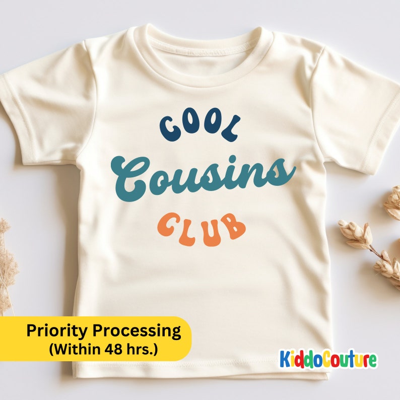 Chemise cool cousins club pour tout-petits, chemise Cool Cousins Club, chemise cousins personnalisée, cadeau pour chemise cousins cool, chemise cadeau cousins image 1