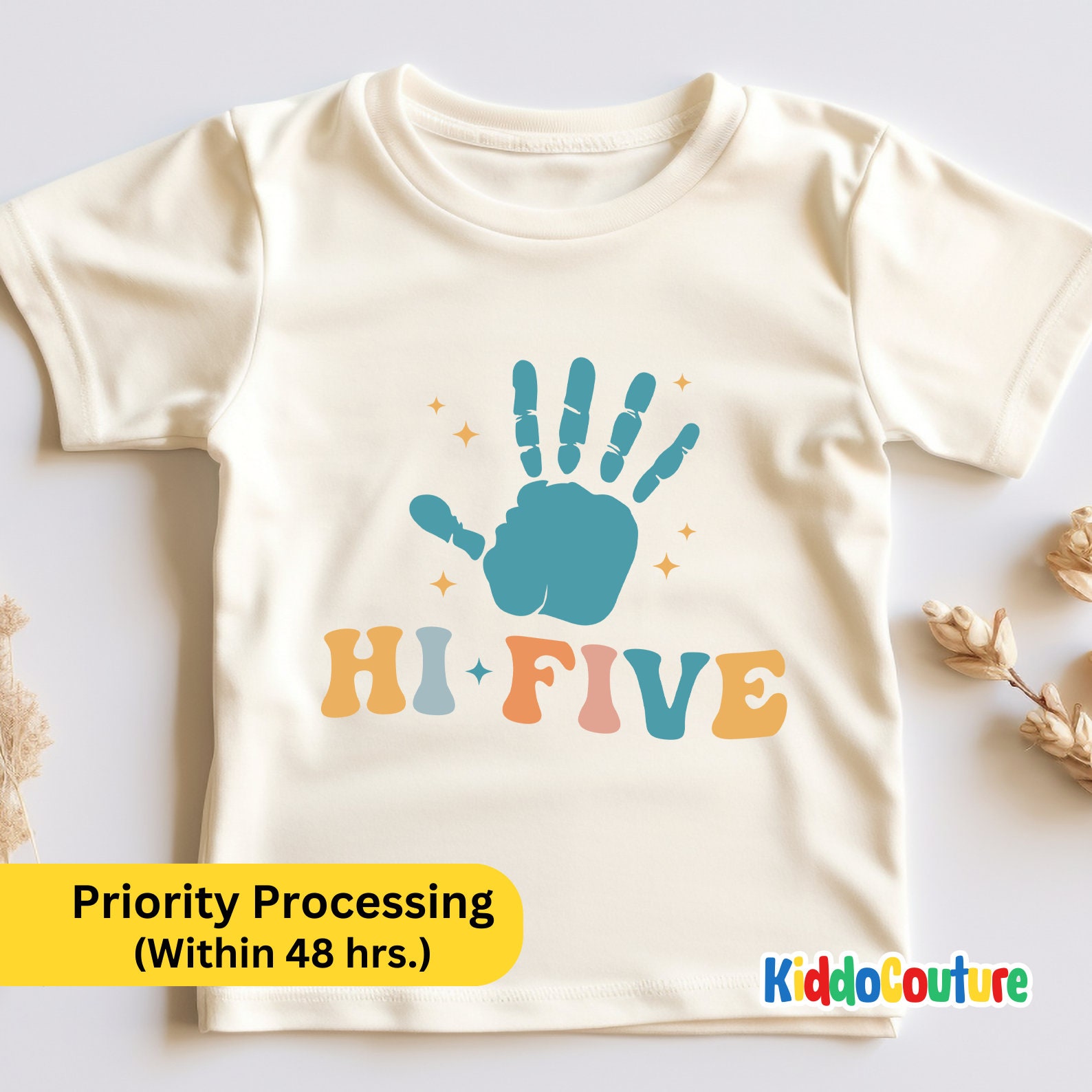 Hi Five Kids Shirt, Retro Hi Five Toddler Shirt, Hi 5 Birthday Shirt, 5th Birthday Gift Shirt, 5 Years Old Birthday Shirt, Hi 5 Birthday Tee