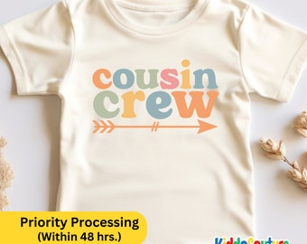 Cousin Crew Shirt, Retro Cousin Crew T-Shirt, Cousin Crew Toddler Shirt, Cute Cousin Crew Gift, New Cousin Reveal Gift For Toddler