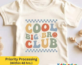 Cool Big Bro Club Shirt, Retro Big Bro Shirt, Big Bro Shirt, Big Bro Club Toddler Shirt, Promoted To Big Bro Shirt, Cool Big Bro Gift Tee