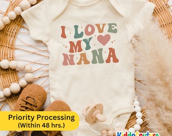 I Love My Nana Onesie®,  Love My Nana Baby Bodysuit, Nana's Baby Onesie®, Nana Baby Bodysuit, I Love My Nana Baby Clothes, Nana Baby Outfit