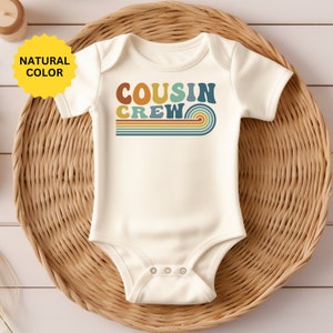 Cousin Crew Onesie®, grenouillère naturelle cousine rétro, cadeau pour cousine body bébé, body bébé cousine crew, cadeau cousin crew grenouillère®, image 4