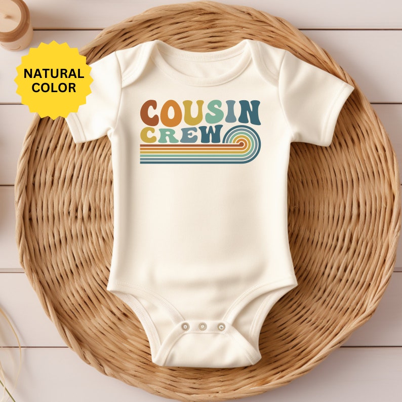 Cousin Crew Onesie®, Retro Cousin Natural Onesie®, Gift For Cousin Baby Bodysuit, Cousin Crew Baby Bodysuit, Cousin Crew Gift Onesie® , afbeelding 4