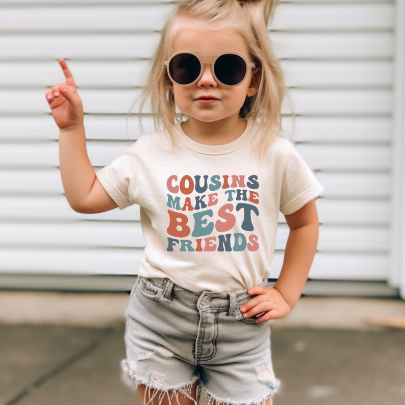 Cousins Make The Best Friends Shirt, Retro Cousins Best Friends Shirt, Gift For Cousins Best Friends, Cousins Best Friends Toddler Shirt image 6