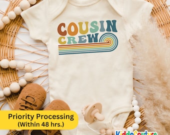 Cousin Crew Onesie®, Retro Cousin Natural Onesie®, Gift For Cousin Baby Bodysuit, Cousin Crew Baby Bodysuit, Cousin Crew Gift Onesie® ,