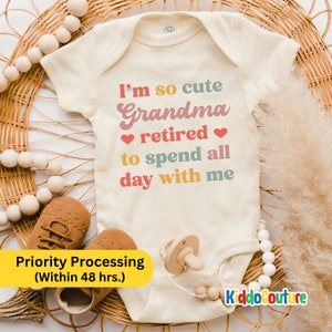 I&#39;m So Cute Grandma Onesie®, Grandma Gift Baby Bodysuit, Grandma Baby Onesie®, First Time Grandma Bodysuit, Grandma Baby Onesie®