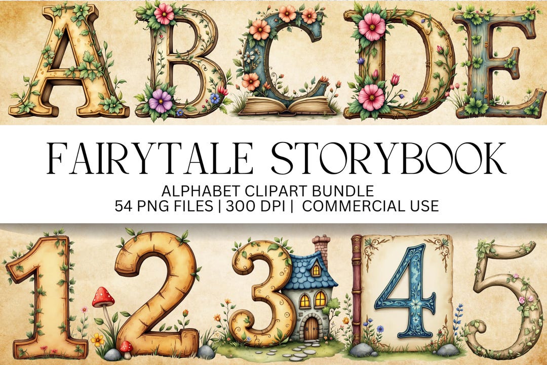 Fairytale Storybook Alphabet Clipart | Enchanted Woodland Letters ...