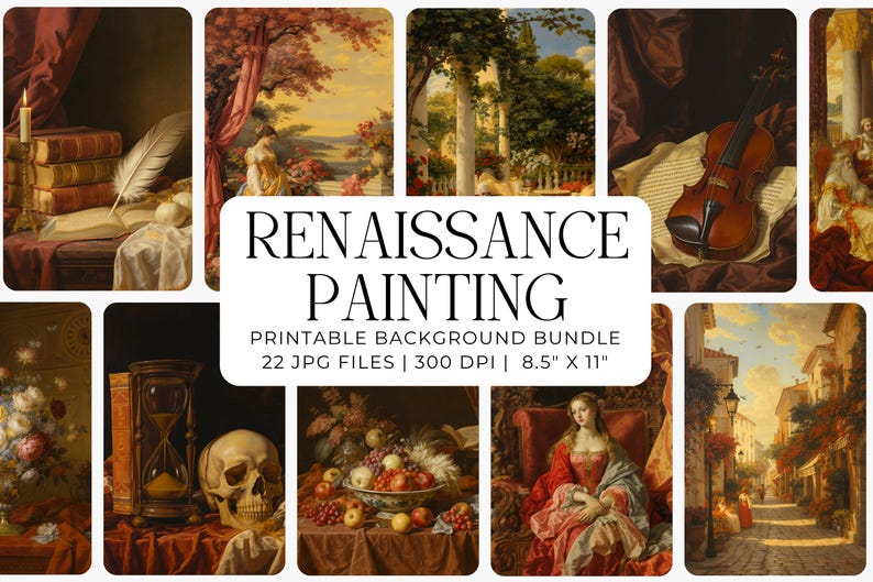 Simple Renaissance Backgrounds Renaissance Printable Backgrounds, Full-scene Oil Painting Pages ...