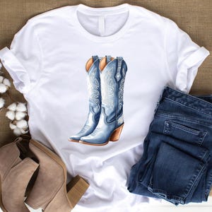 Denim och diamanter Clipart-paket | Western Glam PNGs | Cowgirl-stövlar, hattar, strass, glittriga lantflickgrafik | Scrapbook-ephemera bild 3