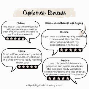 May include: A digital art graphic with customer reviews in speech bubbles. The reviews praise the artwork's quality, detail, and vibrant colors. The Etsy shop's URL is at the bottom.