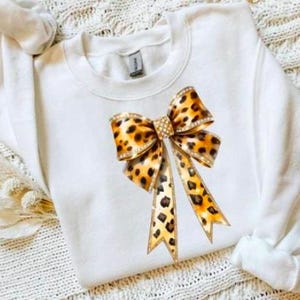 Lazo PNG con estampado de leopardo glamuroso / Diseño de sublimación para camisetas, vasos y transferencias / Descarga digital con estampado salvaje de moda / Gráfico de lazo femenino