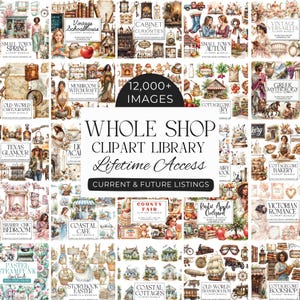 Whole Shop Lifetime Access Clipart Bundle | Clip Art Instant Downloads, Scrapbooking Graphics Subscription, Commercial Use PNGs, Sublimation