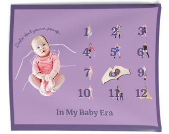 Taylor Swift Eras Swifite Baby Milestone Tapestry voor maandelijkse babyfoto's Eerste jaar babyshowercadeau