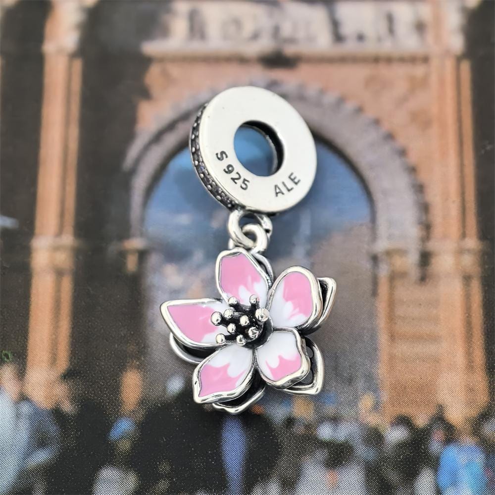 Pandora Cherry Blossom Dangle Charms - Etsy Canada