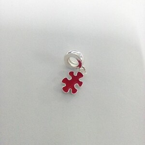 pandora dangle charm jigsaw puzzle piece red