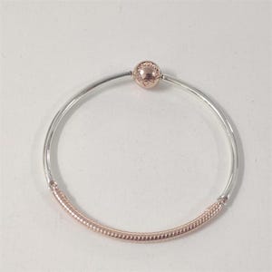 pandora moments three-link pandora rose bangle bracelet