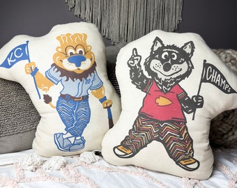 Kansas City KC Wolf and Sluggerrr Pillow Set