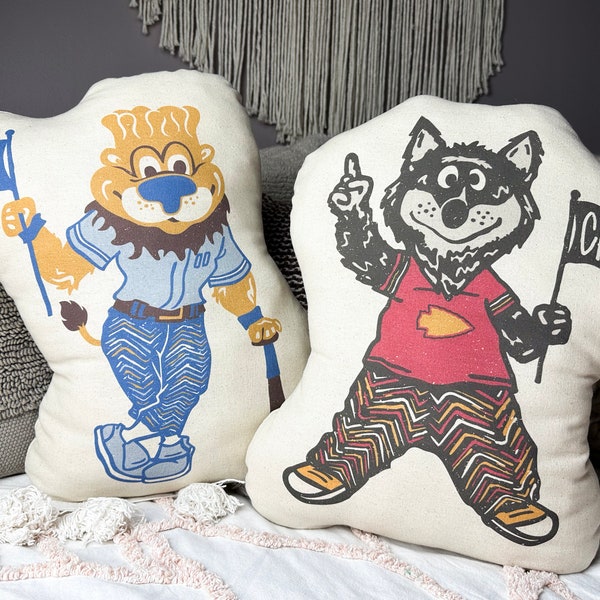 Kansas City KC Wolf and Sluggerrr Pillow Set