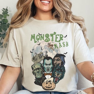 Retro Halloween Monster Mash T-Shirt Gildan Soft Shirt Vintage Monster Tee Monster Mash T-Shirt Frankenstein Dracula Monster Shirt Spooky