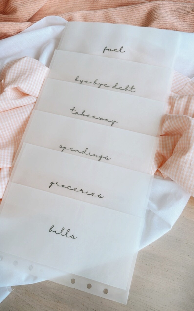 Cash Envelopes 6 Pack Preset Categories Cash Stuffing Envelopes Matte