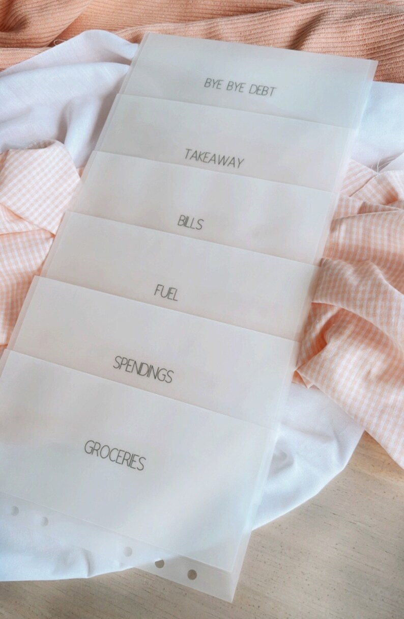 Cash Envelopes 6 Pack Preset Categories Cash Stuffing Envelopes Matte