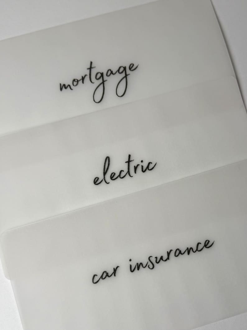 Custom A6 Matte Envelope Inserts: Cash Budgeting Envelope Category ...