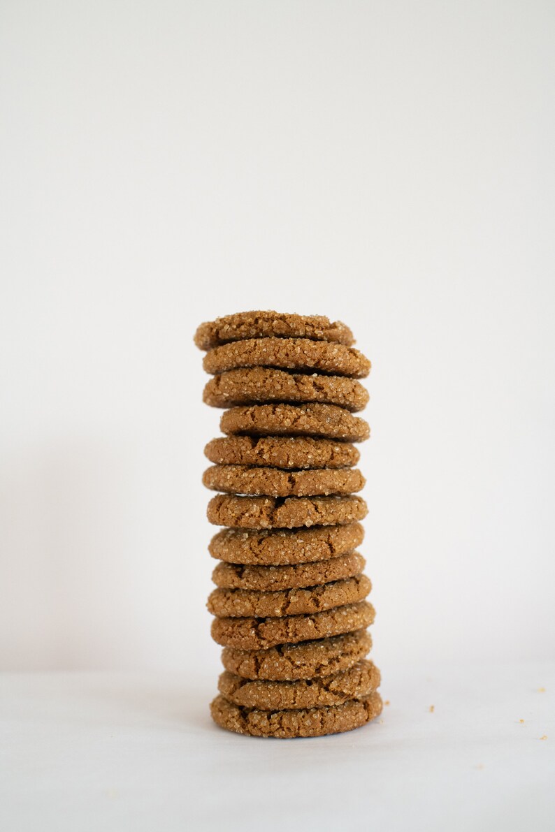 The BEST Soft Ginger Cookie Recipe. Chewy Spicy, rolled cookies, holiday Christmas baking, heritage traditional cookie, molasses cookie, image 5