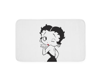 BETTY BOOP KISS Badematte aus Memory-Schaum mit roten Lippen