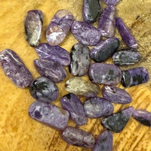 Small (3) Charoite tumbled, metaphysical, gemstone ,Crystal, Healing stone, Altar supplies, Jewelry, collector, wire wrapping, Gift, decor