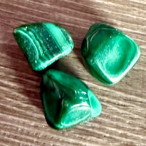 Tumbled Malachite Stone: Natural Healing Crystal, Altar Decor