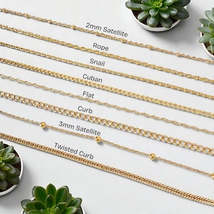 18k Gold filled chain, Gold filled necklace, Gold necklace chain, Curb chain, Satellite chain, Cuban chain, Gold chain necklace, Gold choker