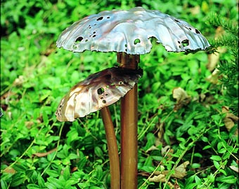 Solid  Copper Toad Stool Multi Stem 1