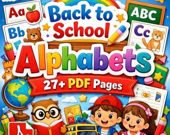 Back to School Alphabet Coloring Pages PDF | ABC Coloring Book for Kids | Printable School Learning Pages