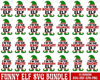 Elf Family SVG Bundle: Christmas Shirt Designs (Digital Files)