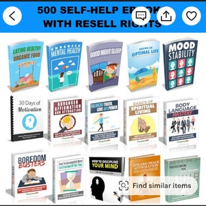 PLR E-Books Self-Help 500   PLR Bundle with Resell Rights