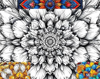 Amazing entertaining mandalas for teens and adults. 30 Coloring digital printable pages 8.5by11