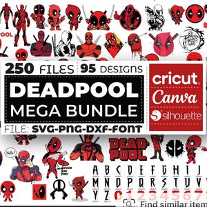 Deadpool-Svg-Bundle, Deadpool Png, Superheld-Svg, Baby-Dead-Svg, Deadpool Cricut, Silhouette, Clipart, Digitaler Vektor,