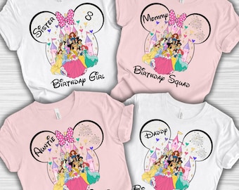 Custom Disney Birthday Princess Shirt, Disney Birthday Trip Shirt, Disney Birthday Girl Trip Shirt, Disney Birthday Family Shirt, Disney Tee
