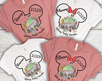 Custom Disney Epcot 2025 Family Trip Shirts, Disney Epcot Shirt, World  Traveler Epcot Custom Name Shirt, Epcot Theme Park T-Shirts