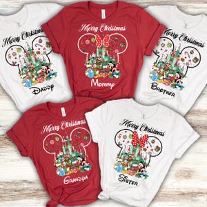 Custom Family Disney 2025 Christmas Shirt, Disneyland Christmas Shirt, Disney Vacation Christmas Shirt, Custom Name Disney Christmas Tee