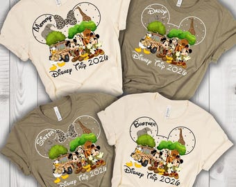 Disney Animal Kingdom 2026 Shirts, Custom Family Matching Disney Shirt, Disney Family Vacation Shirts, Mickey and Friends Animal Kingdom Tee