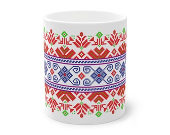 Taza de diseño popular afgano / Taza de patrón Khamak Dozi / Diseño Hazaragi