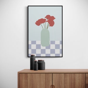 Art mural fleurs impression floral téléchargement art pour décoration intérieure fleurs nature morte cadeau amateur de fleurs décoration imprimable rouge