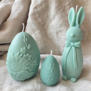 Vela de coelho de éster, velas de Páscoa artesanais, velas cônicas de Páscoa, vela de Páscoa, castiçal de éster, vela de ovo de Páscoa, vela de coelho