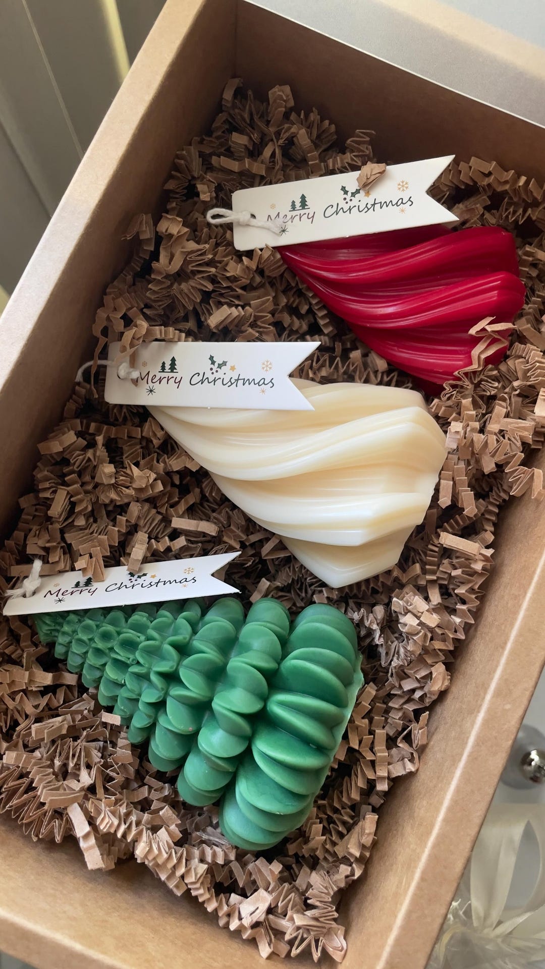 Handmade Christmas Candle Gift Box – Soy Wax Tree Candles - Etsy